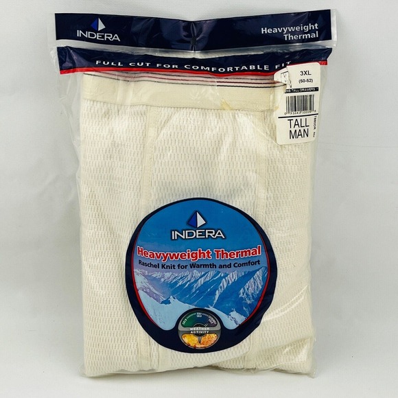 Mens 3XL Tall Man Indera Thermal Pants Raschel Knit Heavyweight 50-52 Waist - Picture 1 of 5